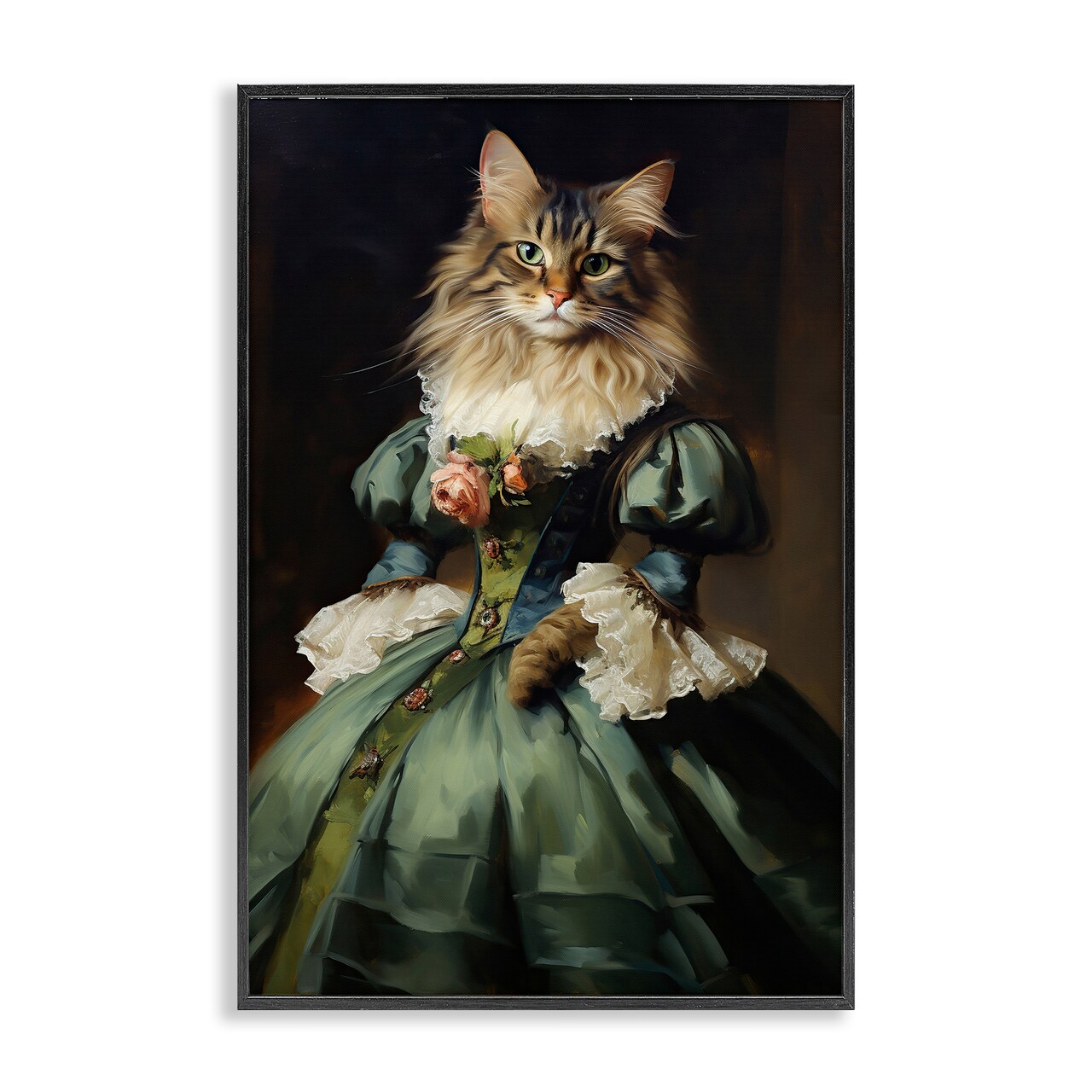 Stupell Industries Cat in Elegant Dress Framed Giclee Design by Wumples